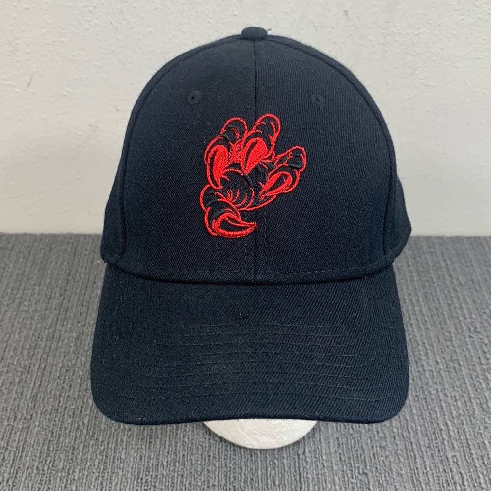 Talon Fitted Hat Mens Size S/M Black Red Wool Blend Baseball Cap Headway